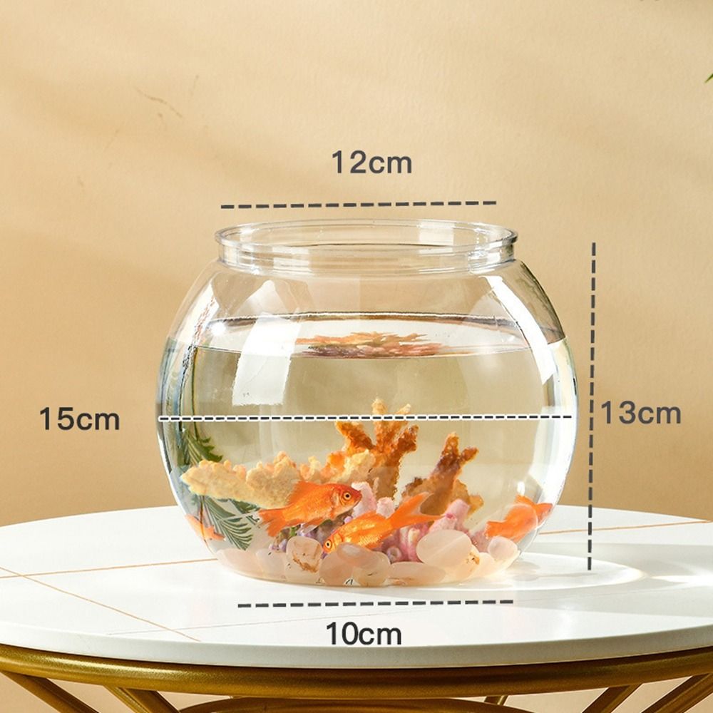 Marine Aquarium Live - Pecera redonda transparente de plástico para