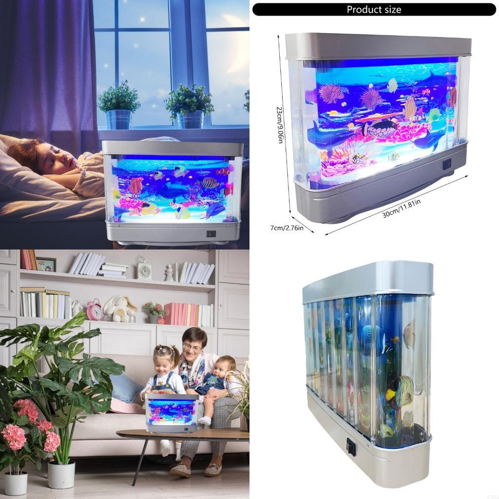 Marine Aquarium Live - Lámpara noche USB con luz nocturna
