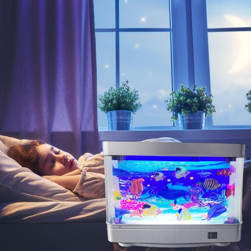 Lámpara noche USB con luz noct - Marine Aquarium Live reseña y precio